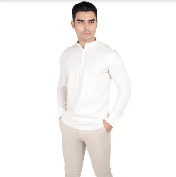 Bata Manga Longa Padre Linho
